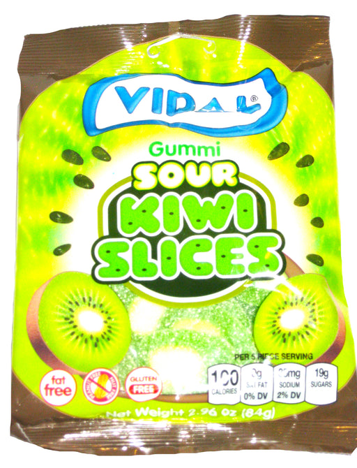 Vidal Gummi Sour Kiwi Slices 3.5oz Bag