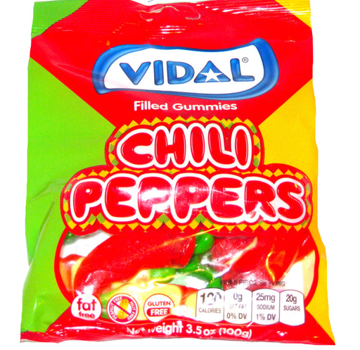 Vidal Gummi Filled Chili Peppers 3.5oz bag