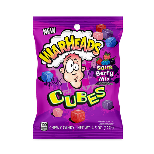 Warheads Chewy Cubes Sour Berry Mix 4.5oz Bag