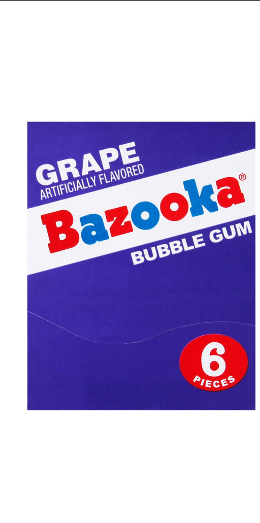 Bazooka Bubble Gum Grape 6 piece pack