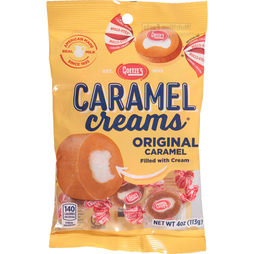 Bulls Eyes Goetze Caramel Creams Original 4oz bag
