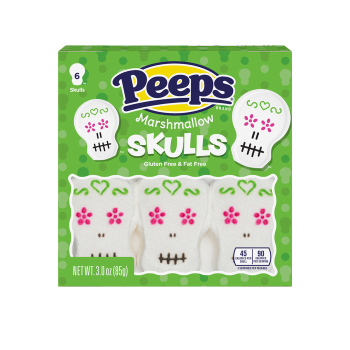 Halloween Marshmallow Peeps Day of The Dead Skulls 6pk