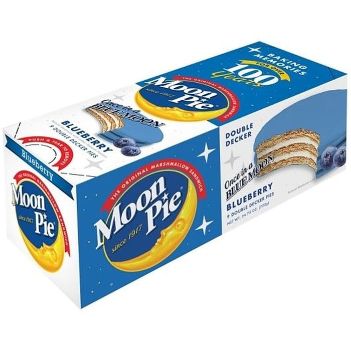 Moon Pie Double Decker Blueberry 2.75oz pack or 9ct Box