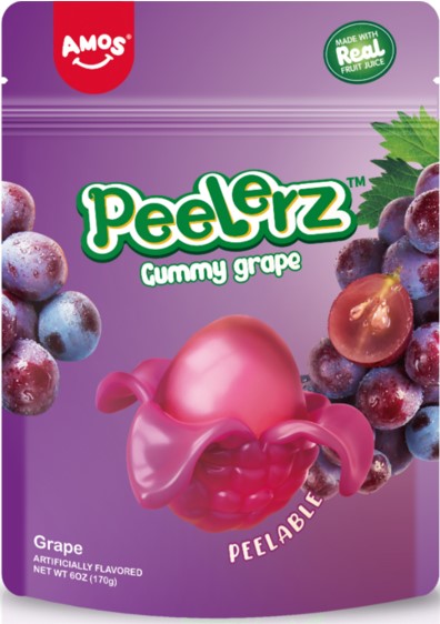 Peelerz Gummy Grapes 6oz Bag - Get ready for a crazy and unique snacking experience with Peelerz Gummy Grapes! These 1st ever peelable gummy fruits are not only delicious, but also add a fun and playful element to your snacking. Say goodbye to boring snacks and hello to the world of Peelerz!

Also Available in Peaches, Bananas, and Mangos