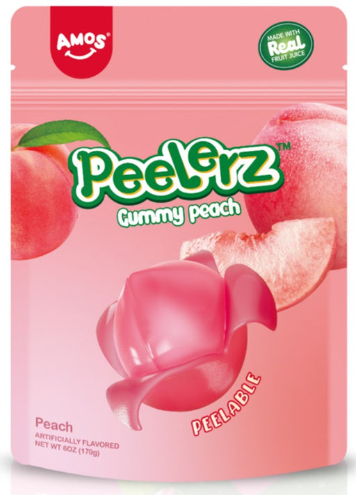 Peelerz Gummy Peaches 6oz Bag - Get ready for a crazy and unique snacking experience with Peelerz Gummy Peach! These 1st ever peelable gummy fruits are not only delicious, but also add a fun and playful element to your snacking. Say goodbye to boring snacks and hello to the world of Peelerz!

Also Available in Grapes, Bananas, Mangos