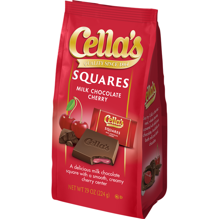 Cellas Milk Chocolate Cherry Cream filled squares 7.9oz bag