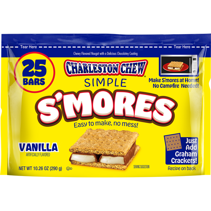 Create the ultimate s'mores experience with Charleston Chew Smores! Indulge in the iconic candy bar, transformed into the perfect fireside treat. Satisfy your sweet tooth and elevate your campfire game with this brilliant twist on a classic treat! No Campfire?? No problem, these work great in the microwave! Thats right, indoors smores baby!