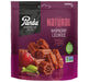 A 7 oz stand-up pouch of Panda Raspberry Licorice, featuring a deep magenta and purple design with a black brand panel, white and pink text, and photos of the licorice pieces and fresh raspberries.