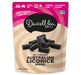 A 7 oz stand-up pouch of Darrell Lea Australian Licorice Original, featuring a pink and beige design with a photo of black licorice pieces on the front.