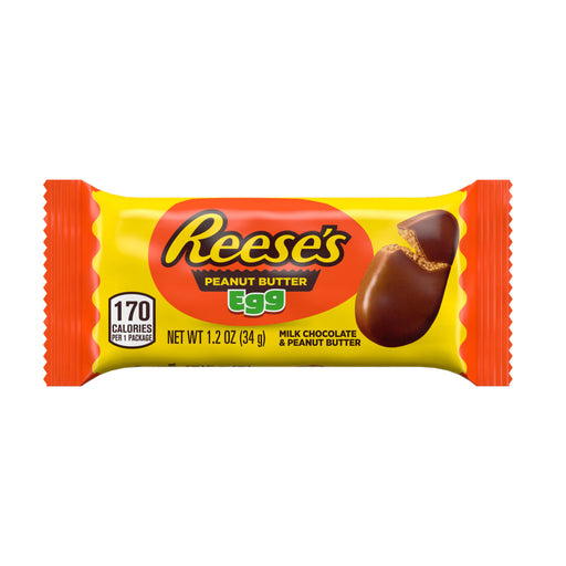 Satisfy your sweet tooth this Easter with Reese's Peanut Butter Eggs. This delicious treat is filled with creamy Reese's peanut butter, making it the perfect addition for any "Bunny's" Basket! Enjoy the classic combination of chocolate and peanut butter in this 1.2oz 3D Easter Egg shape.