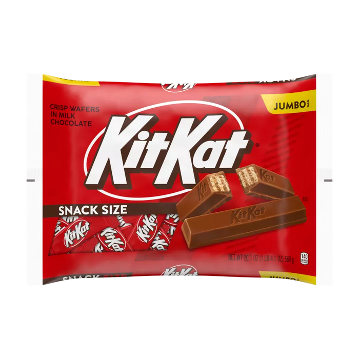 KitKat Jumbo chocolate snack size packaging on a white background.