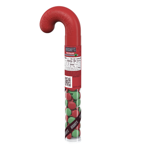 These Christmas Hershey-ets are a perfect holiday treat to enjoy or share. With a festive cane packaging, these Candy coated Hershey Chocolate lentils are sure to make a great addition to any stocking and satisfy that holiday sweet tooth!