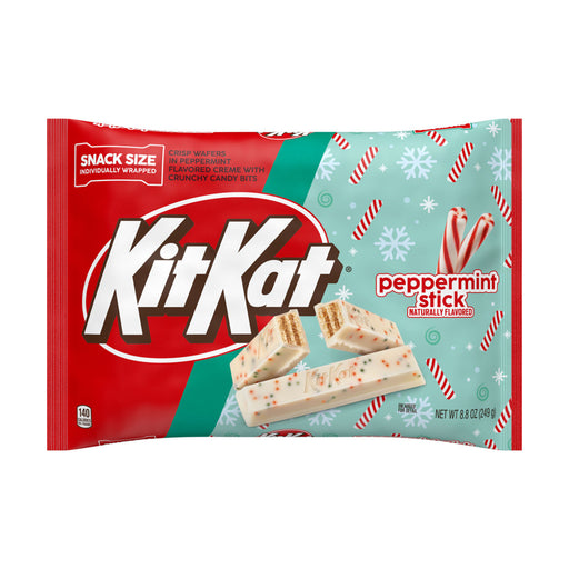Kit Kat peppermint stick snack size packaging on a white background