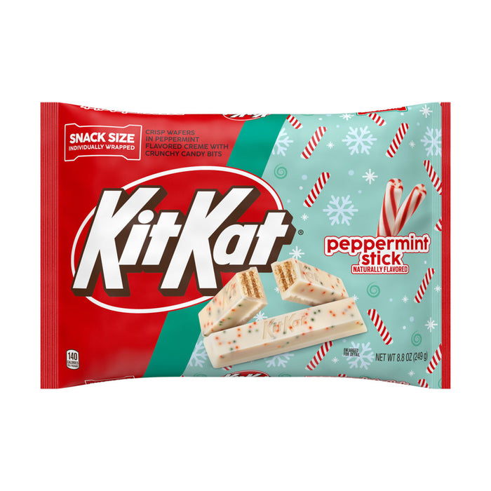 Kit Kat peppermint stick snack size packaging on a white background