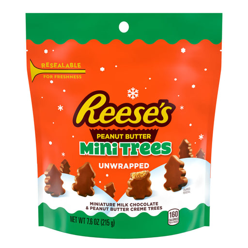 Reese's Peanut Butter Mini Trees packaging on a white background