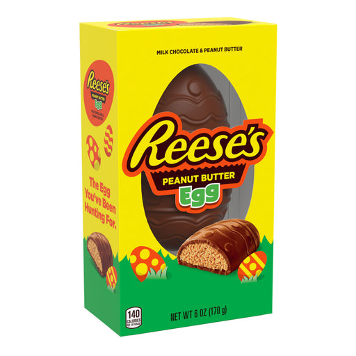 This is thee egg you have been hunting for! Search no longer for the perfect basket filler with this massive solid 6oz Egg of delicious milk chocolate covered over the iconic Reeses Peanut Butter! Reeses, not sorry ;)