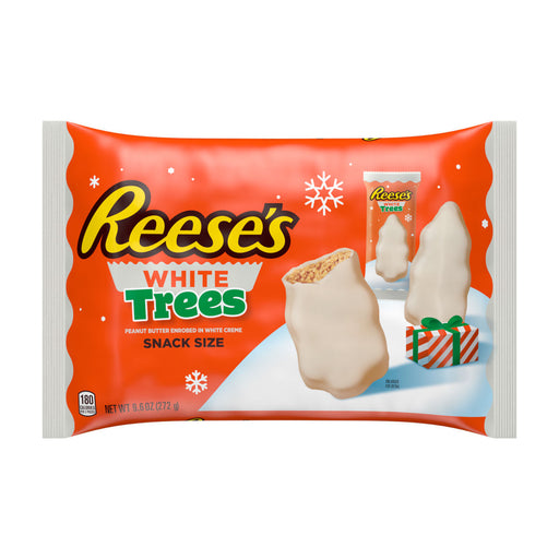 The whole family will enjoy Reese's White Trees Stuff their stockings with festive, rich, white crème candy filled with the creamy peanut butter you know and love, shaped for the season!