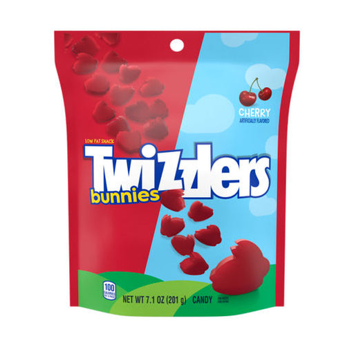 Twizzlers bunnies cherry-flavored candy package on a white background
