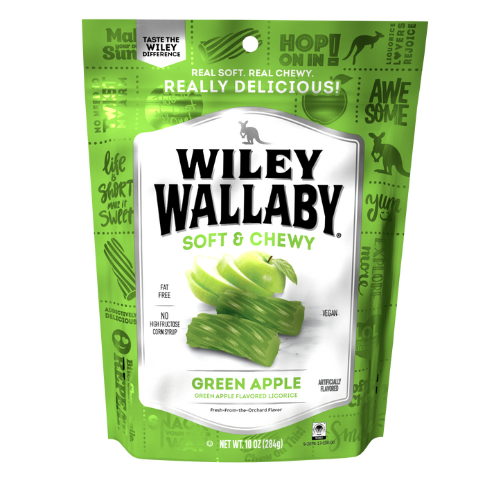 Wiley Wallaby Green Apple Licorice 10oz bag
