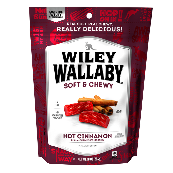 Wiley Wallaby Hot Cinnamon Licorice 10oz bag
