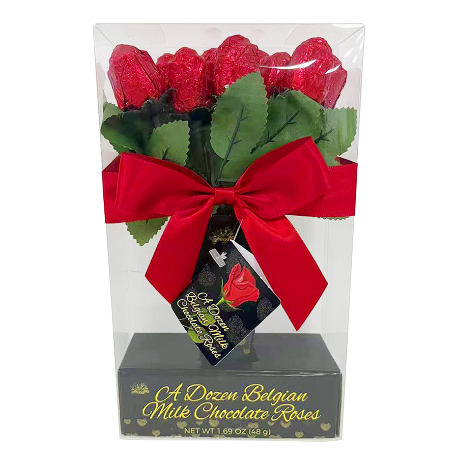 Belgian Milk Chocolate Roses 12ct Vase — Sweeties Candy of Arizona