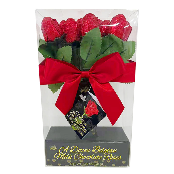 Belgian Milk Chocolate Roses 12ct Vase