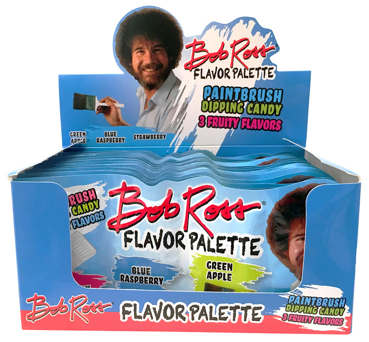 Bob Ross Flavor Palette Fun Dip Style Candy Paint Brush With Powder Dipping Candy 18ct Box Open Display