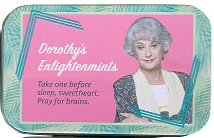 The Iconic show that started with the song "Thank you for being my friend" comes to life again in these fantastic Metal Tins showcasing these wonderful ladies, and are loaded with peppermints!&nbsp;  The Golden Girls is an American TV sitcom created by Susan Harris that aired on ABC from September 14 1985 to May 9 1992, with a total of 180 half-hour episodes, spanning seven seasons!