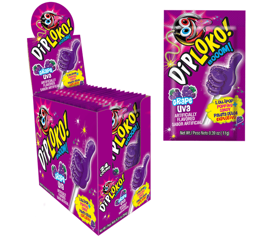 Dip Loko Popping Candy with 3D shaped Lollipop  Grape