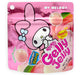 A pink stand-up pouch of My Melody Collagen 350mg Gelly Jelly Peach flavor candy, featuring the character My Melody on the front with illustrations of peach jelly candies.