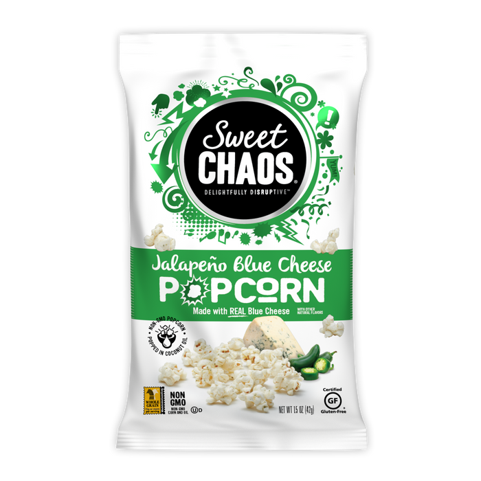 Sweet Chaos Popcorn 1.5oz bag Jalapeno Blue Cheese