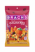 A bag of Brachs Mellowcreme Autumn Mix candy, featuring a bright pink and yellow packaging design with illustrations of pumpkins, candy corn, and fall leaves.