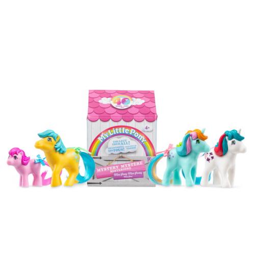 My Little Pony toys with a pink packaging box on a white background