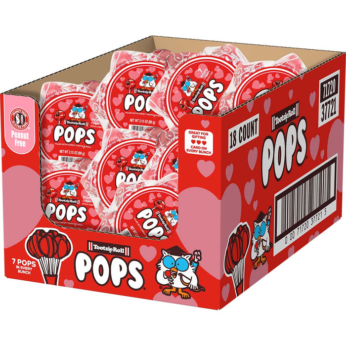 Tootsie Bunch Pops Cherry 7ct Bundle 18ct Case