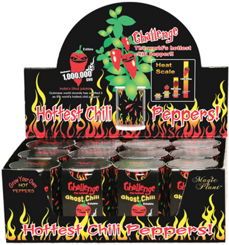 Unleash the Heat and Grow Your Own Worlds Hottest Chili Peppers! Take on the challenge and grow 4 different types of the hottest peppers on the planet! Choose from the 1 million Scoville Ghost Chili pepper, the 1.4 million Scoville Scorpion Pepper, the 1.5 million scoville Carolina Reaper or the Insane Heat of the 2 million Scoville Moruga Scorpion Pepper!, Become the grow master of spice with these easy-to-grow kits, and bring the worlds hottest peppers to your own home today!