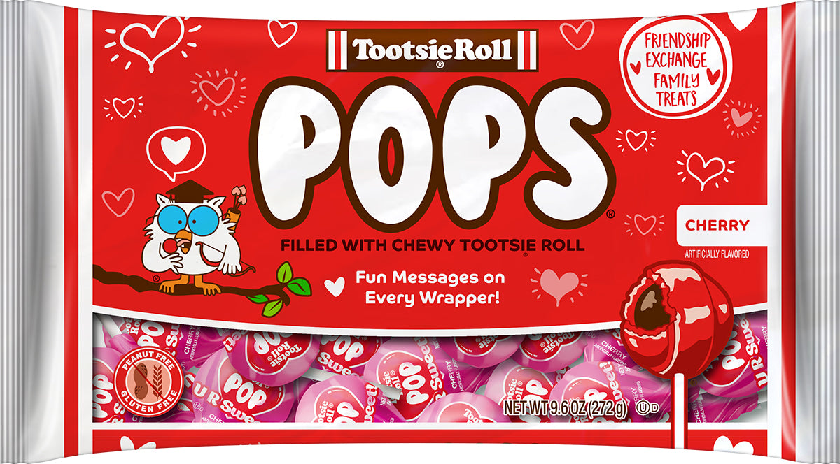 Tootsie Pops 9.6oz Bag Valentines Exchange fun messages on each wrapper