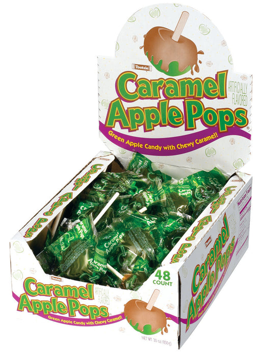 The Original Tootsie Caramel Apple Pops! Each .65oz pop provides the perfect balance of tangy green apple and creamy caramel, making it the ideal treat for satisfying your cravings. Enjoy 48 pops in a convenient box - perfect for sharing with friends and family!