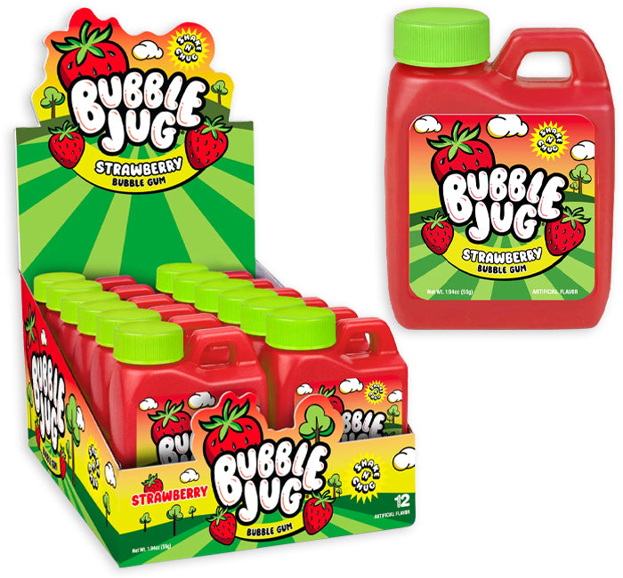 Bubble Jug Gum Strawberry 1.94oz Pack or 12ct Box