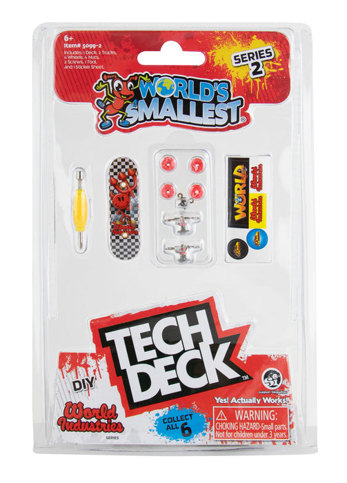Tech Deck toy set packaging featuring World's Smallest branding on a white background