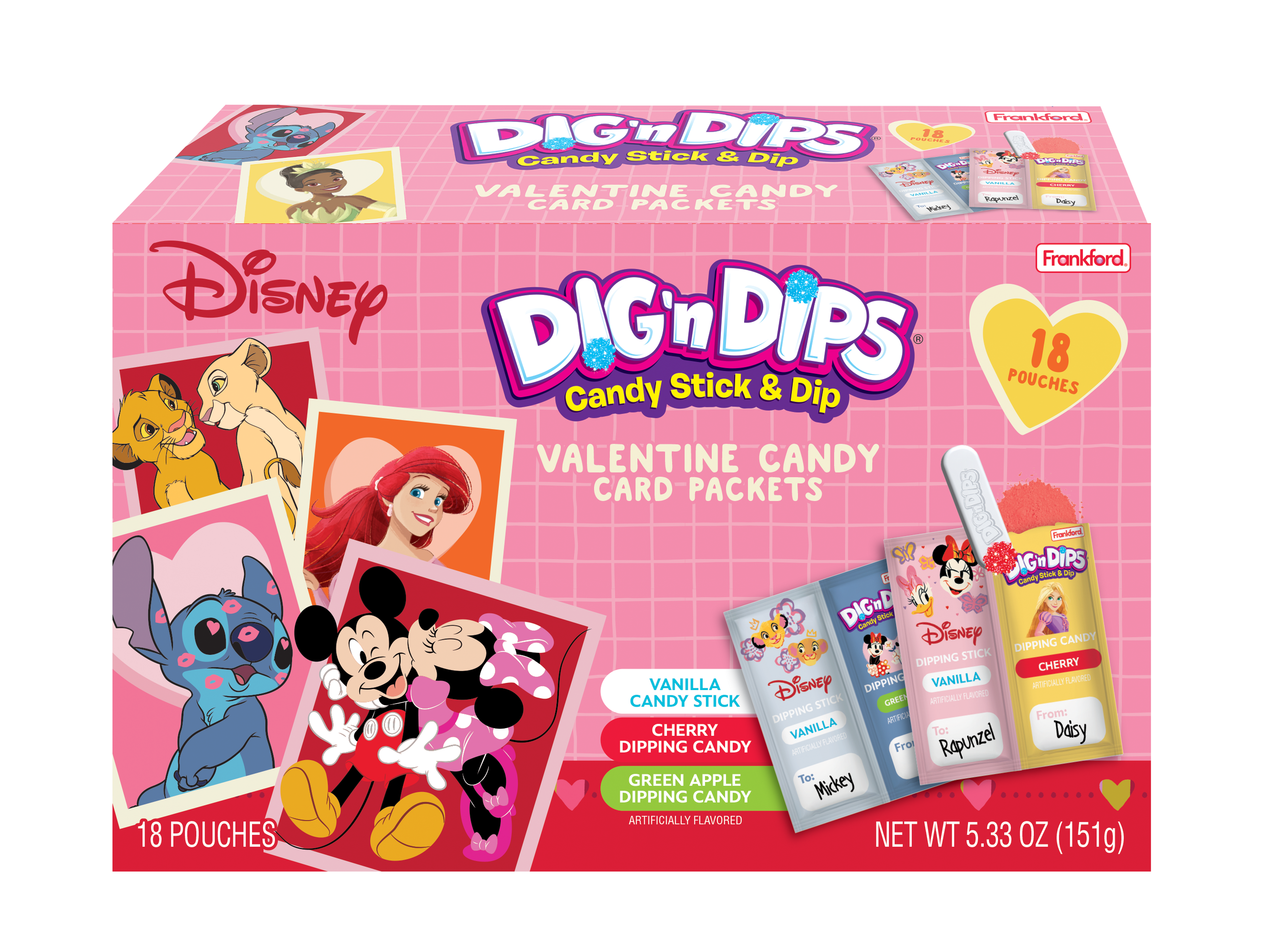 Dig and Dips Valentine Exchange 18ct Box Disney — Sweeties Candy of Arizona