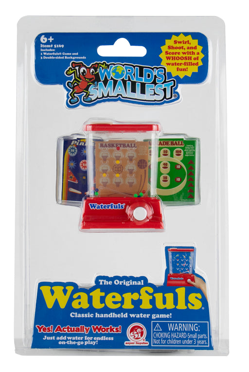 World's Smallest Waterfuls handheld water game in packaging