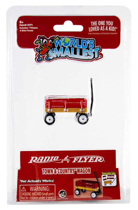World's Smallest Radio Flyer Town & Country Wagon packaging on a white background