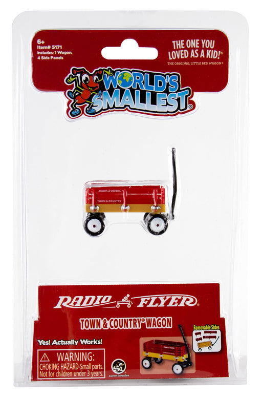 World's Smallest Radio Flyer Town & Country Wagon packaging on a white background