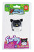 World's Mallest Furby in its original retail blister packaging, featuring a black and white plush toy with a yellow nose and moving eyes.