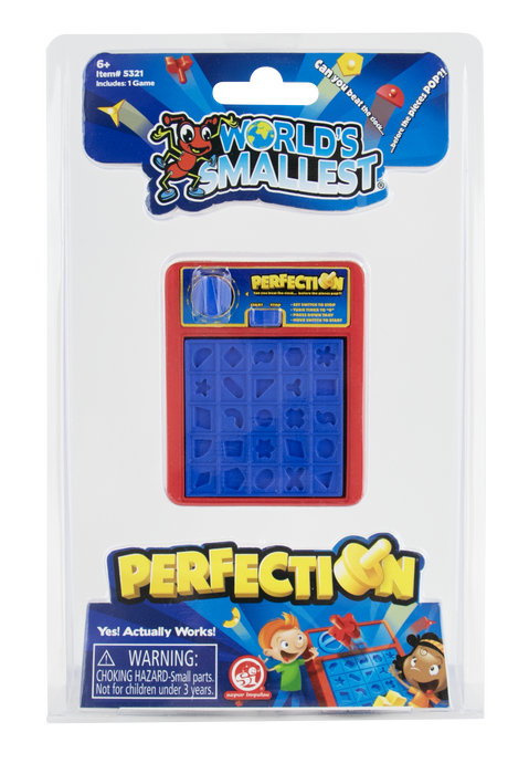 Packaged toy with 'World's Smallest' branding on a white background - Perfection Game