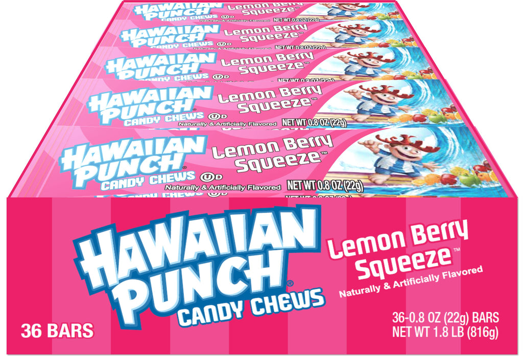 Hawaiian Punch Chews .8oz Bars Lemon Berry Squeeze