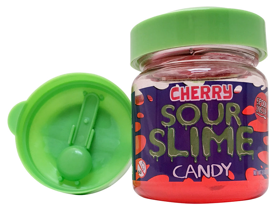 Sour Slime Candy 3.5oz Jar with Spoon under lid