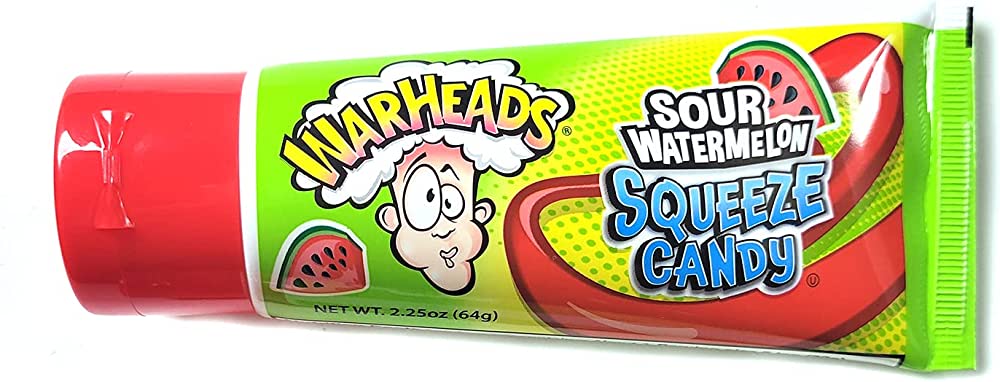 Warheads Sour Watermelon Squeeze Candy 2.25oz Tube