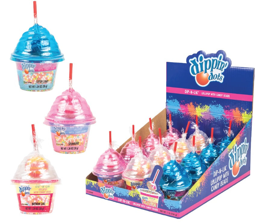 Dippin Dots Ice Cream, Blue Raspberry & Lemon Ices with Candy, Ice Cream