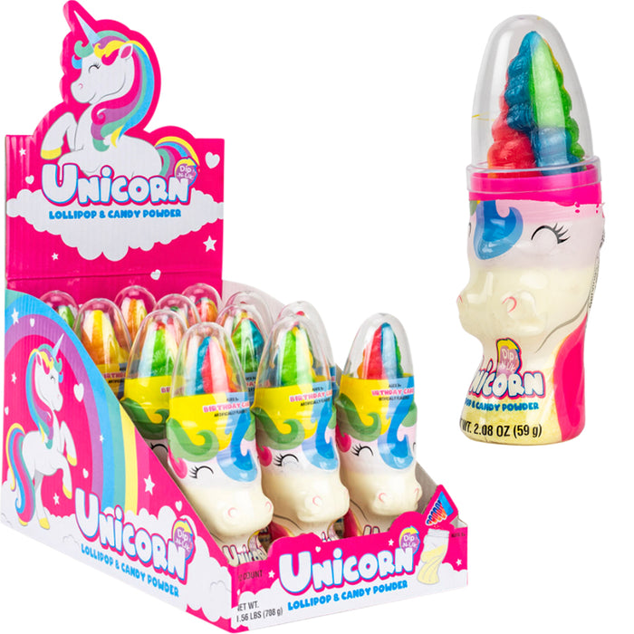 Unicorn Dip n Lick Lollipop with Candy Pixy Stick Powder